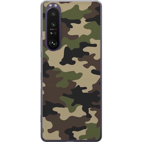 Sony Xperia 1 III Läpinäkyvä kuori Metsä camo