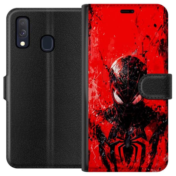 Kompatibelt Plånboksfodral till Samsung Galaxy A40 Spider Man