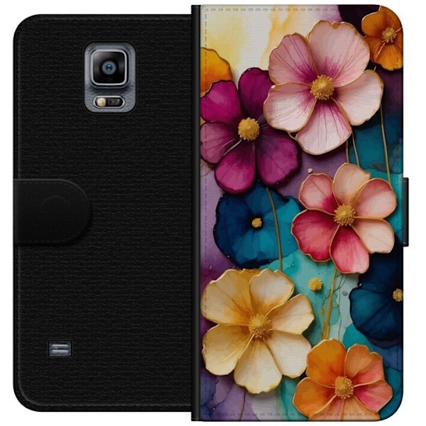 Samsung Galaxy Note 4 Tegnebogsetui Blomster Farver