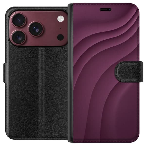 Kompatibelt Lommeboketui til Apple iPhone 18 Pro Max Plommebølger lila