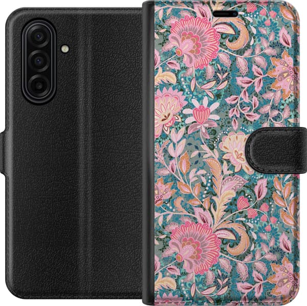 Kompatibelt Lommeboketui til Samsung Galaxy A17 5G Rosa blomsterboho rosa