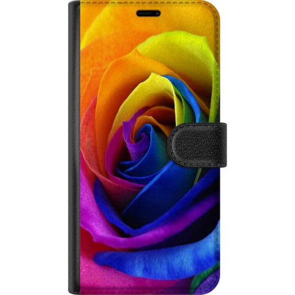 Samsung Galaxy A12 Lompakkokotelo Sateenkaaren Ruusu