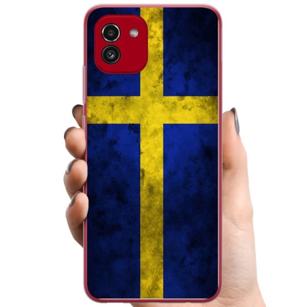 Samsung Galaxy A03 TPU Matkapuhelimen kuori Ruotsin Lippu