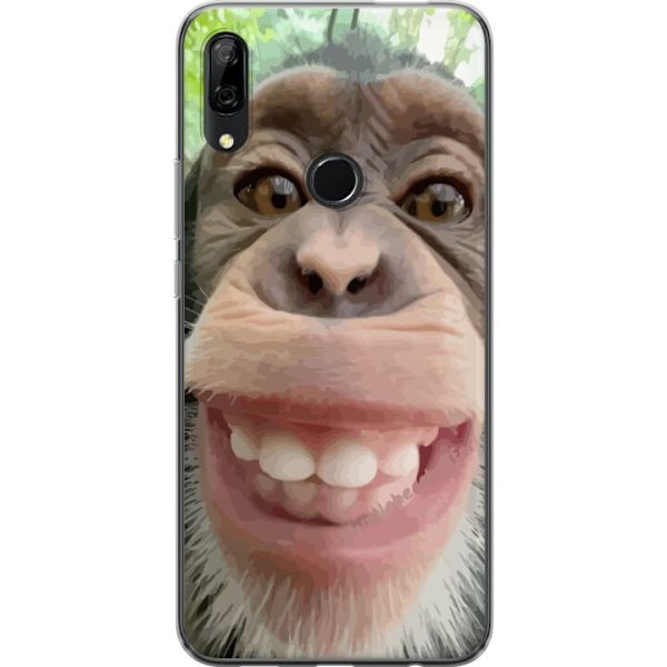 Huawei P Smart Z Läpinäkyvä kuori Simpanssi Selfie Rauhallinen Graafinen Suunnittelu Apinan Aihe Suosittu Urban Art Tyyli