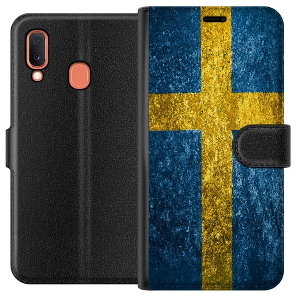 Kompatibelt Plånboksfodral till Samsung Galaxy A20e Sweden