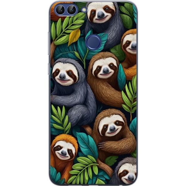 Huawei P smart Gennemsigtig cover Sengångarstil - afslappet motiv med sød dovendyr