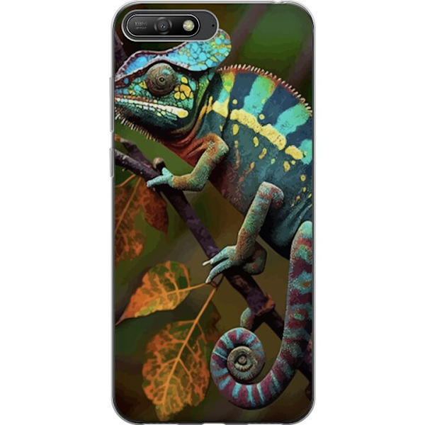 Huawei Y6 (2018) Genomskinligt Skal Ödla Grafisk Streetwear Design Djurmönster Modern Urban Stil Populärt Motiv Kreativ Art Trend