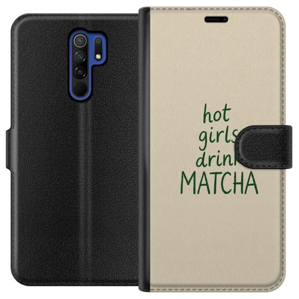 Kompatibel Tegnebogsetui til Xiaomi Redmi 9 Matcha-piger beige