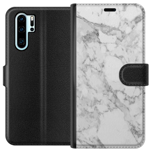 Kompatibelt Lommeboketui til Huawei P30 Pro Marmor