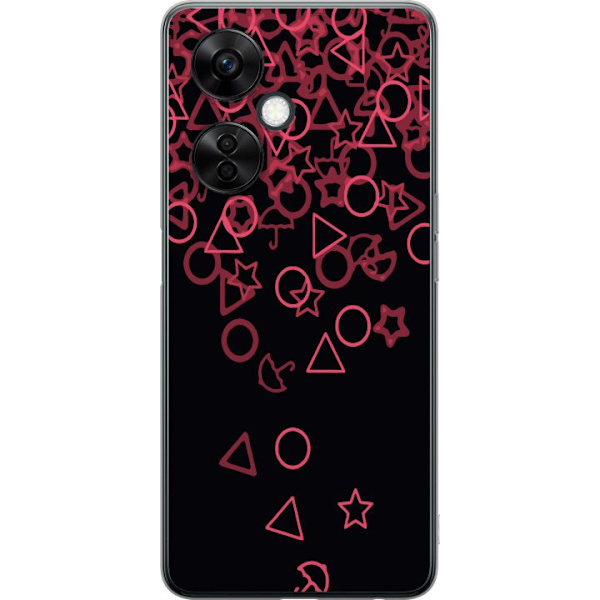 OnePlus Nord CE 3 Lite Genomskinligt Skal Squid Game Ikoner Serie Design Populärt TV Spel Ikoner Grafiskt Motiv Asiatisk Trend Dramaserie