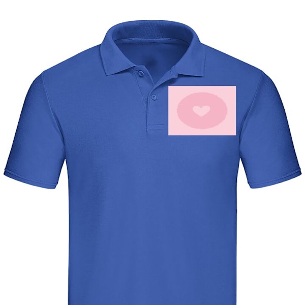 Poloshirt til Voksen | Elegant Poloshirt Hjertet i cirklen Blå X-Large