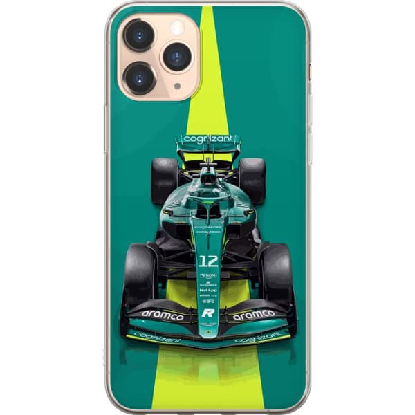 Kompatibelt Mobildeksel til Apple iPhone 11 Pro Aston Martin Formel 1-bil i grønt racingdesign med moderne studiopreg