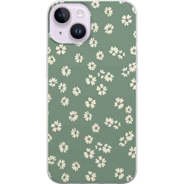 Apple iPhone 15 Genomskinligt Skal Blomsterdröm – färgglatt blommönster