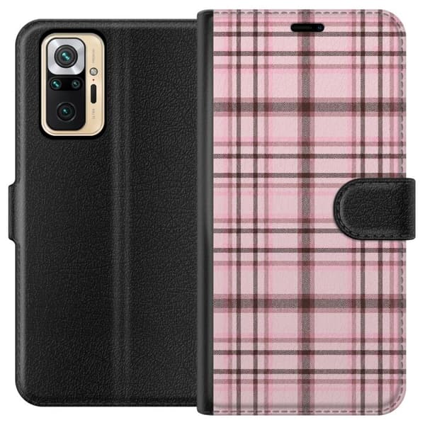 Kompatibel Tegnebogsetui til Xiaomi Redmi Note 10 Pro Pink tartan pink