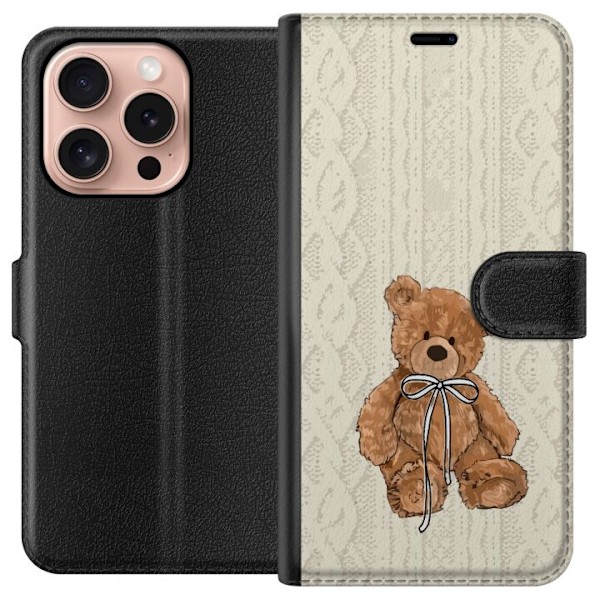 Apple iPhone 16 Pro Tegnebogsetui Lille Teddy – klassisk teddy i enkel design