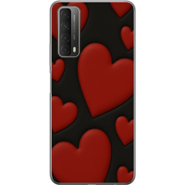 Huawei P smart 2021 Genomskinligt Skal Red Velvet Hearts
