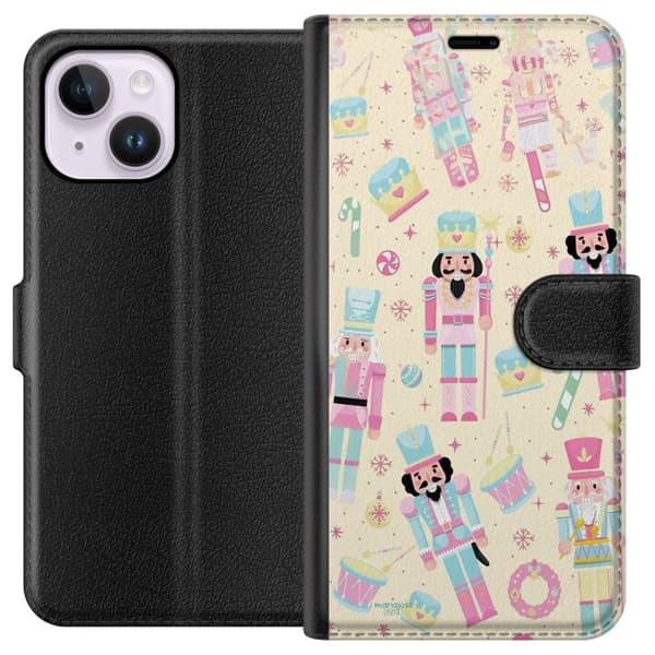 Kompatibelt Lommeboketui til Apple iPhone 15 Plus Jul rosa