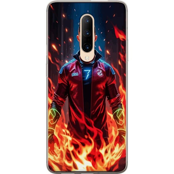 OnePlus 7 Pro Gennemsigtig cover Ronaldo Inferno - fodboldhelt i flammer
