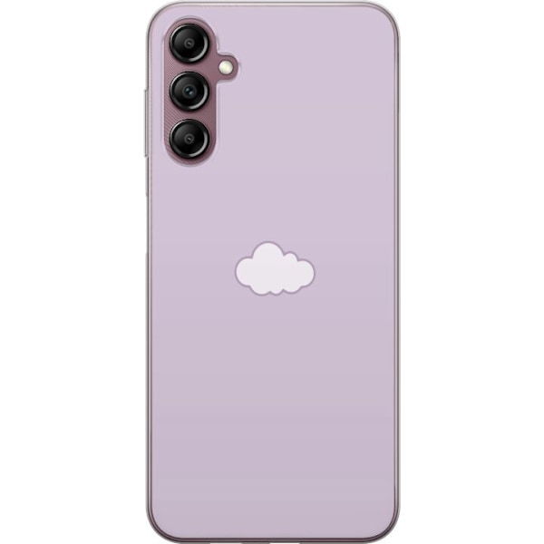 Samsung Galaxy A14 5G Genomskinligt Skal Lila Moln – minimalistiskt moln på lila bakgrund