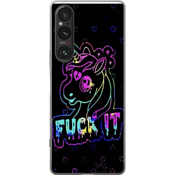 Sony Xperia 1 V Läpinäkyvä kuori Fuck it Unicorn