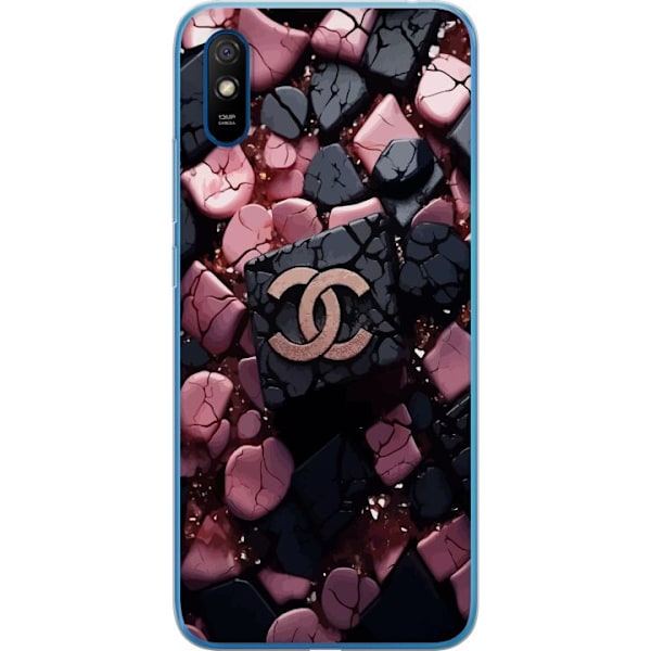 Xiaomi Redmi 9A Genomskinligt Skal Chanel Black and Pink