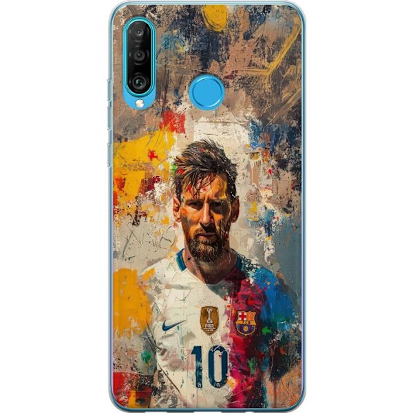 Huawei P30 lite Genomskinligt Skal Messi Art