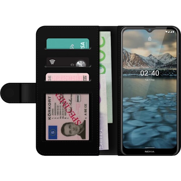 Nokia 2.4 Tegnebogsetui Sorte Bølger