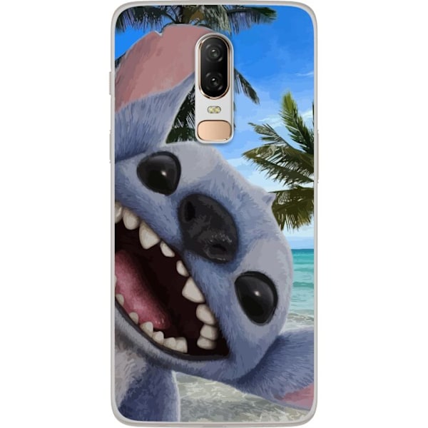 OnePlus 6 Genomskinligt Skal Stitch mobilskal med Palmer i söt vänskapsdesign