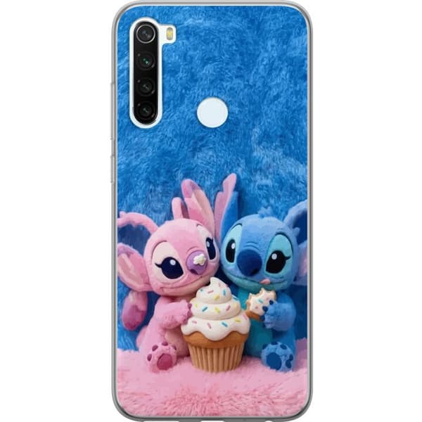 Kompatibel Mobilcover til Xiaomi Redmi Note 8 Søde blå og lyserøde figurer med stor cupcake og krymmel pink