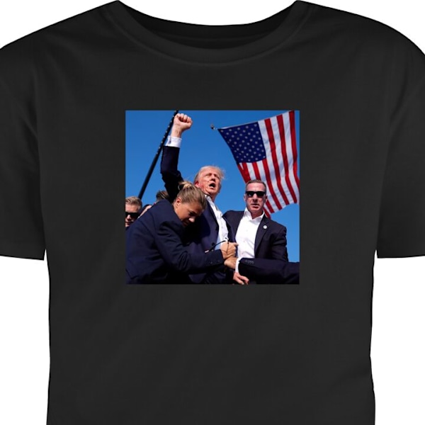 T-shirt för Vuxen | Klassisk Vuxen-T-shirt Donald J. Trump svart XXL