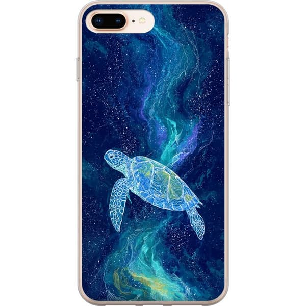 Kompatibelt Mobildeksel til Apple iPhone 8 Plus Havssköldpadda i stjärnhimmel blå