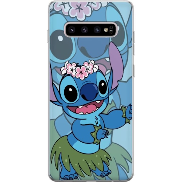 Samsung Galaxy S10+ Läpinäkyvä kuori Stitch tähtien alla -