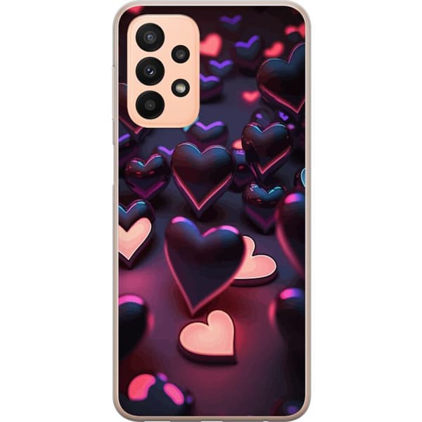 Kompatibelt Mobildeksel til Samsung Galaxy A23 Midnattshjerter