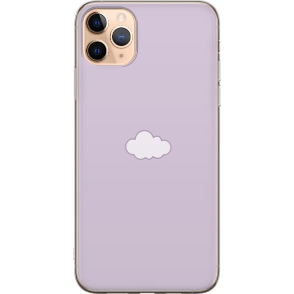 Apple iPhone 11 Pro Max Genomskinligt Skal Lila Moln – minimalistiskt moln på lila bakgrund