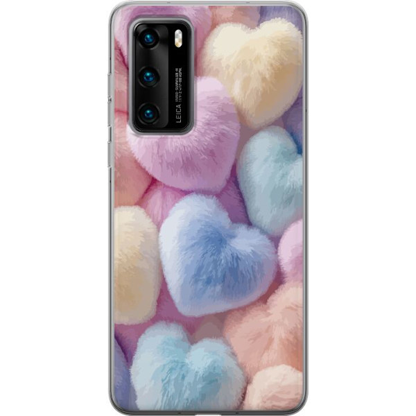 Huawei P40 Genomskinligt Skal Hjärtan Kärlek Grafisk Design Romantiskt Motiv Populärt Symbol Grafiskt Mönster Dekoration