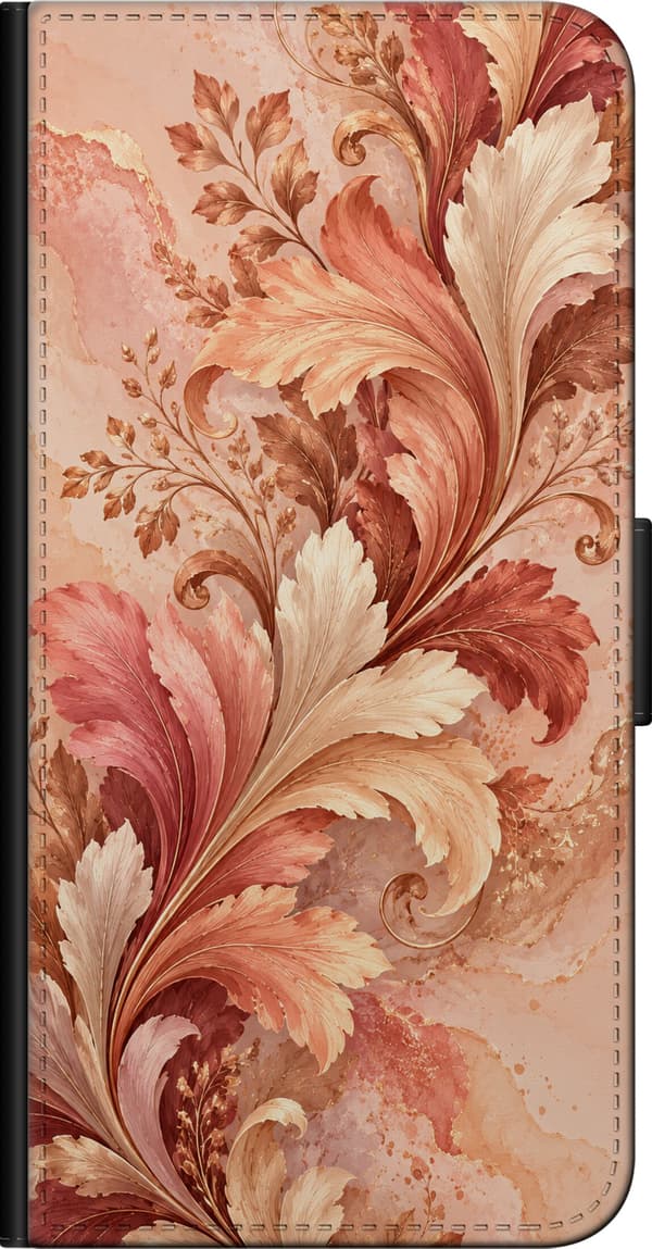 Kompatibel Tegnebogsetui til Xiaomi Redmi Note 9 Pro Kobberblad orange