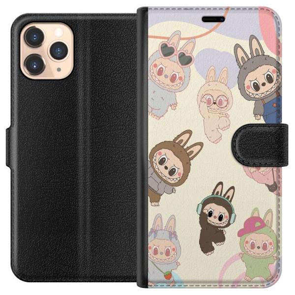 Apple iPhone 11 Pro Plånboksfodral Labubu Pop Mart Kollektion Motiv Figur Samling Design Populärt Art Toy Pop Mart Kreativ Grafiskt