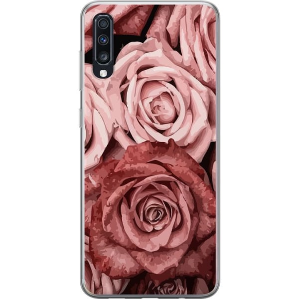 Samsung Galaxy A70 Läpinäkyvä kuori Ruusut