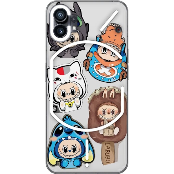Nothing Phone (1) Gjennomsiktig deksel Labubu figure samling - Pop Mart Labubu The Monsters i fargerik design
