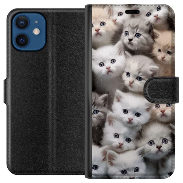 Kompatibel Tegnebogsetui til Apple iPhone 12 mini Katte
