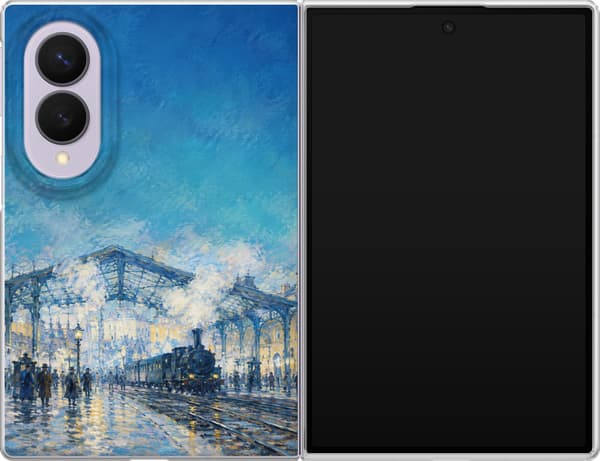 Kompatibelt Mobildeksel til Samsung Galaxy Z Fold8 Monet – Blått stationsmotiv blå