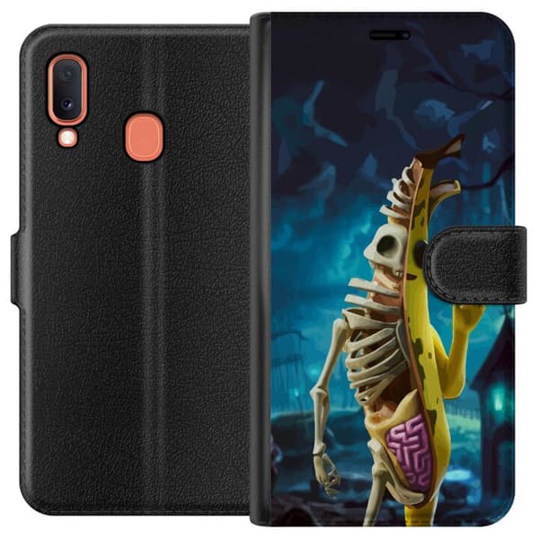 Kompatibelt Plånboksfodral till Samsung Galaxy A20e Fortnite - Peely Dead