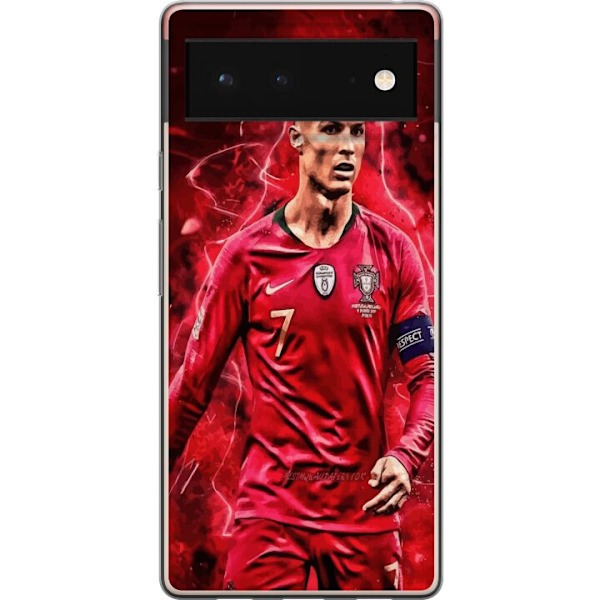 Google Pixel 6 Genomskinligt Skal Ronaldo Skills – CR7 Design för Äkta Supporters