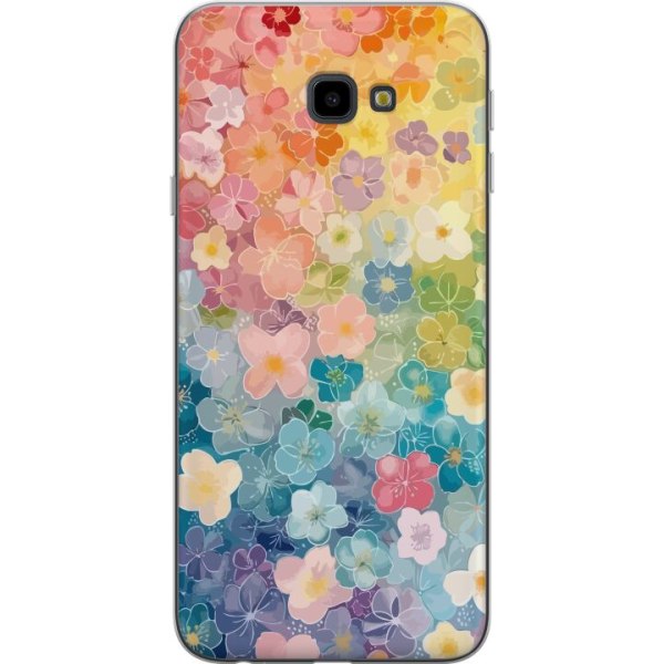 Samsung Galaxy J4+ Gennemsigtig cover Små blomster