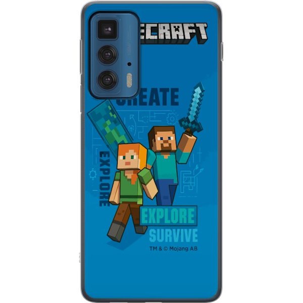 Motorola Edge 20 Pro Läpinäkyvä kuori Minecraft Luolastot