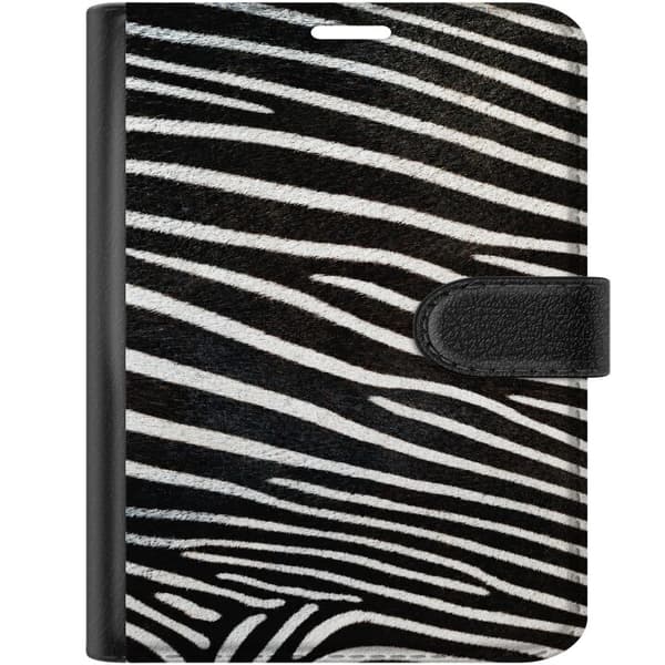 Kompatibel Tegnebogsetui til Apple iPhone Duo Sort-hvid zebra sort