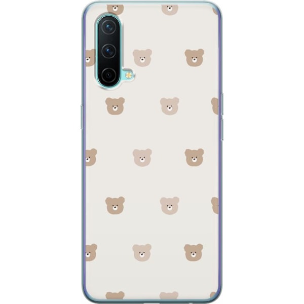 OnePlus Nord CE 5G Läpinäkyvä kuori Teddy-tausta - söpöt teddykarhut pehmeällä taustalla