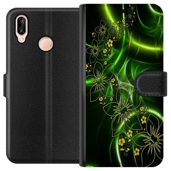 Huawei P20 lite Tegnebogsetui Blomster