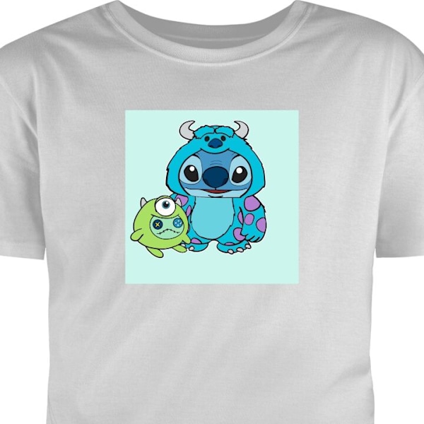 T-shirt til Voksen | Klassisk Voksen T-shirt Stitch Monsters, grå XL