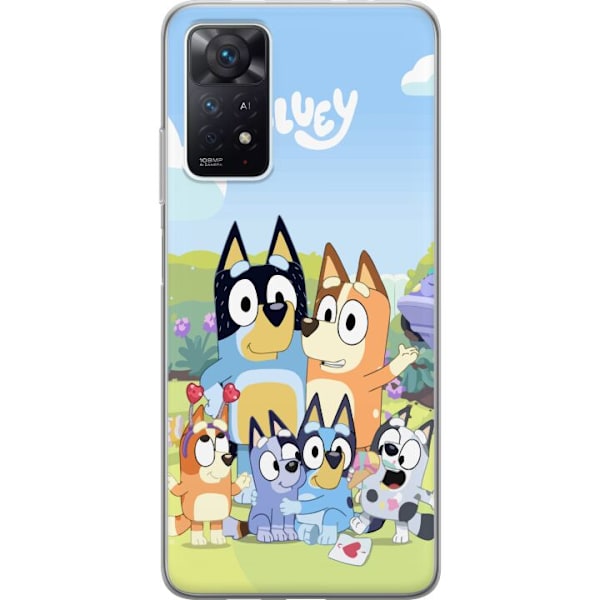 Xiaomi Redmi Note 11 Pro 5G Läpinäkyvä kuori Bluey puhelinkotelo koko perheen kanssa värikkäässä suunnittelussa
